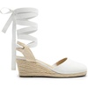 image:imageDREAM PAIRS Womens Wedge Sandals Platform Close Toe Espadrilles Strappy Lace Up Sandals Cute Fashion Comfortable Dressy Beach Vocation Summer ShoesWhitecanvas
