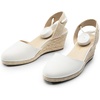 image:imageDREAM PAIRS Womens Wedge Sandals Platform Close Toe Espadrilles Strappy Lace Up Sandals Cute Fashion Comfortable Dressy Beach Vocation Summer ShoesWhitecanvas