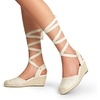 image:imageDREAM PAIRS Womens Wedge Sandals Platform Close Toe Espadrilles Strappy Lace Up Sandals Cute Fashion Comfortable Dressy Beach Vocation Summer ShoesWhitelace