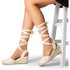 image:imageDREAM PAIRS Womens Wedge Sandals Platform Close Toe Espadrilles Strappy Lace Up Sandals Cute Fashion Comfortable Dressy Beach Vocation Summer ShoesWhitelace