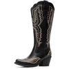 image:imageDREAM PAIRS Cowboy Boots for Women Knee High Cowgirl Boots Vintage Classic Country Style Western Retro Embroidered Side Zipper Comfort Tall Boots for Concert PartyBlack