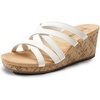 image:imageDREAM PAIRS Dressy Wedge Sandals for Women Casual Summer Comfort Cork Strappy Platform Slides SandalsWhite