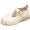 image:imageDREAM PAIRS Girls Mary Jane Dress Shoes School Uniform TStrap Loafers Platform Chunky Heel Closed Toe FlatsBeige