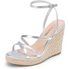 image:imageDREAM PAIRS Strappy Espadrille Platform Wedge Sandals for Women Dressy Summer Comfortable Open Toe Sandals with Cushioned Insole and Ankle Strap BuckleSilvermetallic