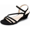 image:imageDREAM PAIRS Strappy Wrapped Dressy Wedge Sandals Comfortable Ankle Strap Open Toe Evening Dress Wedding Dance Summer ShoesBlacknubuck