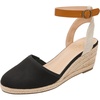 image:imageDREAM PAIRS Womens Ankle Strap Closed Toe Espadrille Wedge Heels SandalsBlack