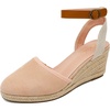 image:imageDREAM PAIRS Womens Ankle Strap Closed Toe Espadrille Wedge Heels SandalsNude