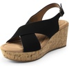 image:imageDREAM PAIRS Womens Comfortable Ankle Strap Platform Wedge Sandals for Women Casual Dressy SummerBlack