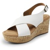 image:imageDREAM PAIRS Womens Comfortable Ankle Strap Platform Wedge Sandals for Women Casual Dressy SummerWhite