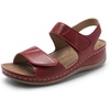 image:imageDREAM PAIRS Womens Comfortable Dressy Flats Sandals Open Toe One Band Casual Walking Sandals for SummerRed