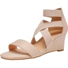 image:imageDREAM PAIRS Womens Elastic Ankle Strap Low Wedge Sandals Comfortable Dressy Heels for Summer Formal and Special OccasionsNude