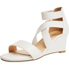 image:imageDREAM PAIRS Womens Elastic Ankle Strap Low Wedge Sandals Comfortable Dressy Heels for Summer Formal and Special OccasionsWhite