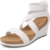 image:imageDREAM PAIRS Womens Elastic Ankle Strap Open Toe Platform Wedge Sandals Comfortable Summer ShoesWhite