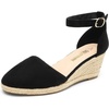 image:imageDREAM PAIRS Womens Espadrilles Closed Toe Ankle Strap Dressy Platform Wedge SandalsBlack1