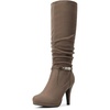image:imageDREAM PAIRS Womens Knee High Platform Heel BootsNatural