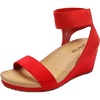image:imageDREAM PAIRS Womens Nini Ankle Strap Platform Wedge SandalsRed