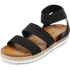 image:imageDREAM PAIRS Womens Open Toe Ankle Strap Espadrille Flatform Platform Wedge SandalsBlack