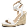 image:imageDREAM PAIRS Womens Open Toe Espadrilles Dressy Platform Sandals Buckle Ankle Strap Stylish Wedges Summer Dressy SandalsWhitepu