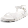 image:imageDREAM PAIRS Womens Open Toe Flat Sandals Cute One Band Comfort Arch Support SandalsWhite