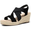 image:imageDREAM PAIRS Womens Platform Espadrilles Wedge Sandals Slip on Elastic Ankle Strap Sandals for Women Casual Dressy SummerBlacknubuck