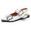 image:imageDREAM PAIRS Womens Slingback Ballet Flats Pointed Toe Buckle Comfortable Dress Slipon Flat ShoesWhite