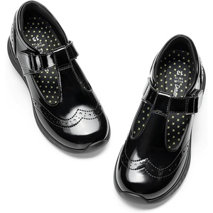 image:imageDREAM PAIRS Girls Mary Jane Flats School Uniform Dress Shoes TStrap Lightweight Closed Toe ShoesAll Black