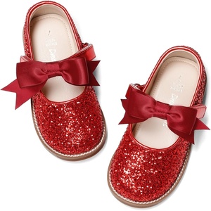 image:imageDREAM PAIRS Girls Mary Jane Shoes  Toddler School Uniform Dress Shoes Wide Toe Ballet Flats with Detachable Bow for Little KidsRed