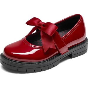image:imageDREAM PAIRS Girls School Shoes Uniform Mary Jane Dress Platform Chunky Oxford Pumps with Bow for Toddler Little Big KidRed