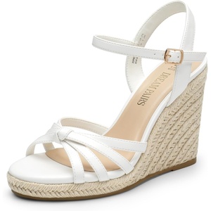 image:imageDREAM PAIRS Wedge Sandals for Women Dressy Summer Platform Espadrille Strappy Casual Braided Heels Comfortable with Open Toe and Ankle StrapWhitepu