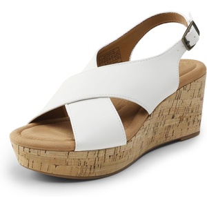 image:imageDREAM PAIRS Womens Comfortable Ankle Strap Platform Wedge Sandals for Women Casual Dressy SummerWhite