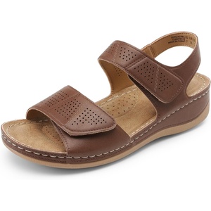 image:imageDREAM PAIRS Womens Comfortable Dressy Flats Sandals Open Toe One Band Casual Walking Sandals for SummerBrown