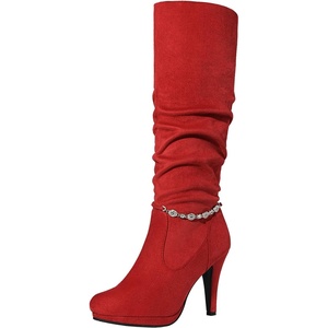 image:imageDREAM PAIRS Womens Knee High Platform Heel BootsRedm