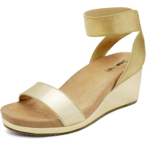 image:imageDREAM PAIRS Womens Nini Ankle Strap Platform Wedge SandalsGoldPu
