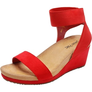 image:imageDREAM PAIRS Womens Nini Ankle Strap Platform Wedge SandalsRed