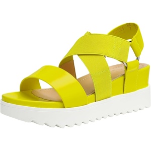 image:imageDREAM PAIRS Womens Open Toe Ankle Strap Platform Wedge SandalsNeonLime