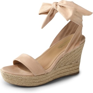 image:imageDREAM PAIRS Womens Open Toe Espadrilles Wedges Tie Lace Up Cute Ankle Strap Platform Sandals Dressy ShoesNude