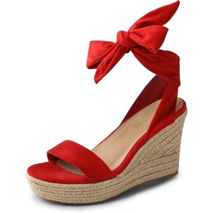 image:imageDREAM PAIRS Womens Open Toe Espadrilles Wedges Tie Lace Up Cute Ankle Strap Platform Sandals Dressy ShoesRed