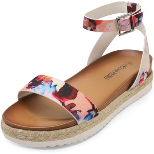 image:imageDREAM PAIRS Womens Open Toe Platform Espadrille Wedge Sandals Comfortable One Band Dressy Casual Sandals for WomenFloral