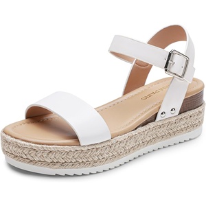 image:imageDREAM PAIRS Womens Platform Espadrilles Wedge Sandals Comfortable Open Toe One Band Sandals for Women Dressy Casual SummerWhite