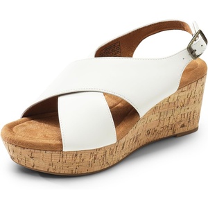 image:imageDREAM PAIRS Womens Platform Wedge Heel Sandals Comfortable Ankle Strap Sandals for Women Casual Dressy SummerSize 8WhitePuSDPW2411W