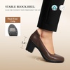 image:imageDREAM PAIRS Womens Chunky Closed Toe Low Block Heels Work Pumps Comfortable Round Toe Dress Wedding ShoesBrown