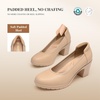 image:imageDREAM PAIRS Womens Chunky Closed Toe Low Block Heels Work Pumps Comfortable Round Toe Dress Wedding ShoesNude
