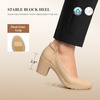 image:imageDREAM PAIRS Womens Chunky Closed Toe Low Block Heels Work Pumps Comfortable Round Toe Dress Wedding ShoesNude