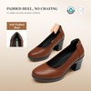 image:imageDREAM PAIRS Womens Chunky Closed Toe Low Block Heels Work Pumps Comfortable Round Toe Dress Wedding ShoesTan