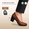 image:imageDREAM PAIRS Womens Chunky Closed Toe Low Block Heels Work Pumps Comfortable Round Toe Dress Wedding ShoesTan
