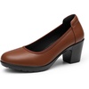image:imageDREAM PAIRS Womens Chunky Closed Toe Low Block Heels Work Pumps Comfortable Round Toe Dress Wedding ShoesTan