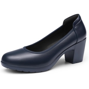 image:imageDREAM PAIRS Womens Chunky Closed Toe Low Block Heels Work Pumps Comfortable Round Toe Dress Wedding ShoesNavy Blue
