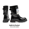 image:imageDREAM PAIRS Girls Combat Ankle BootsAll Black
