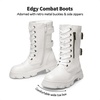 image:imageDREAM PAIRS Girls Combat Ankle BootsWhite