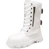 image:imageDREAM PAIRS Girls Combat Ankle BootsWhite